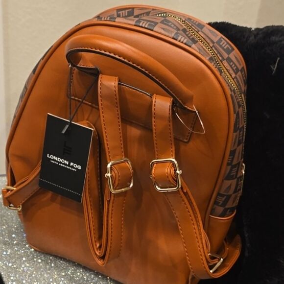 London Fog Hasley Signature Backpack- Cognac main image 6